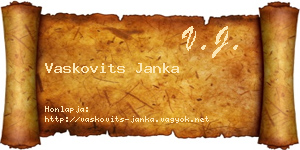 Vaskovits Janka névjegykártya